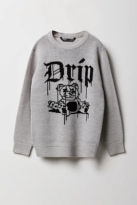 Boys Teddy Jacquard Knit Sweater