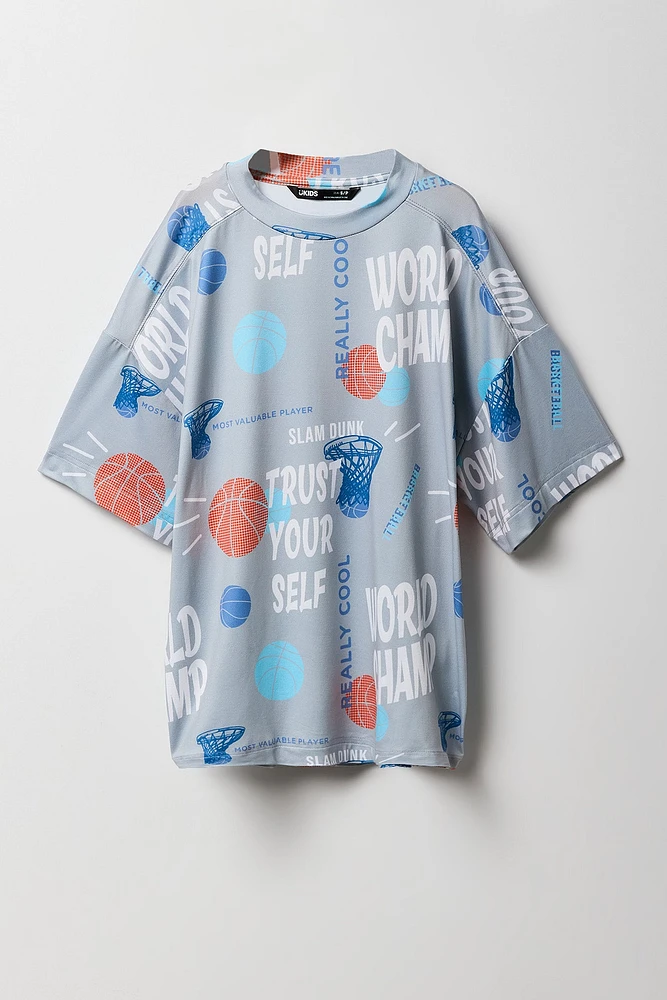 Boys Active Basketball Print T-Shirt