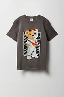 Boys Skull Teddy Graphic T-Shirt