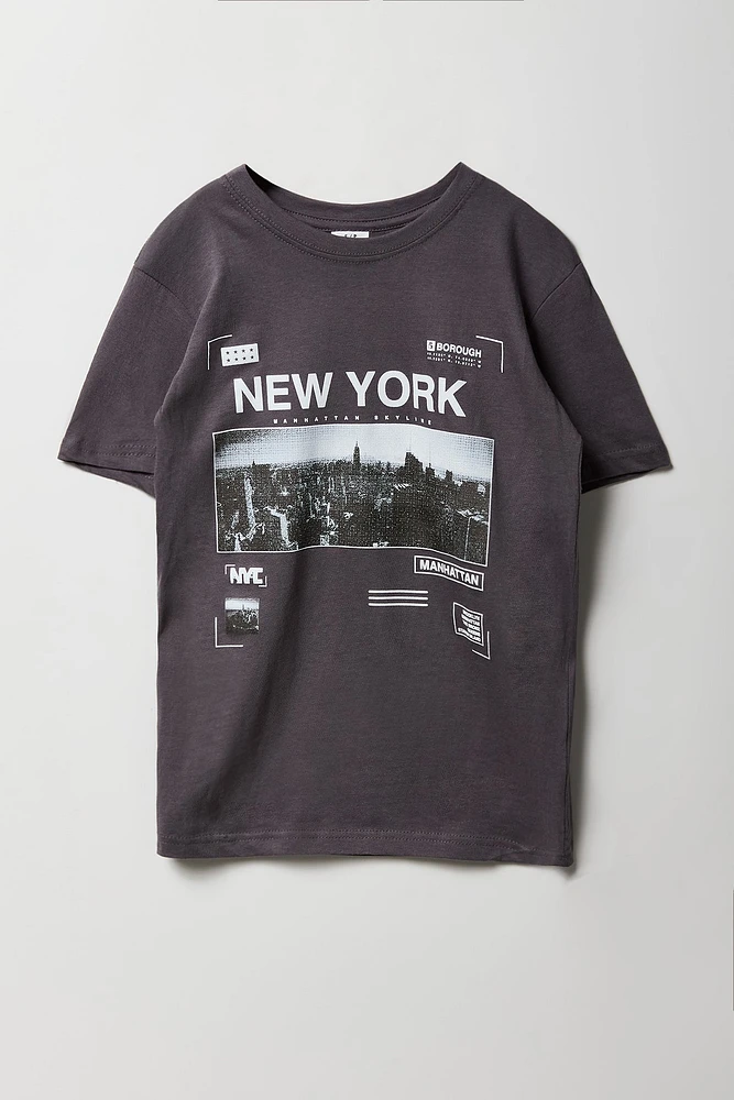 T-shirt à imprimé NY Manhattan pour garçon