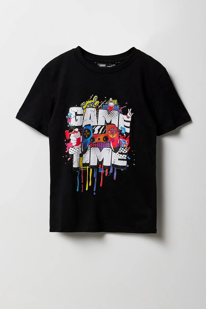 T-shirt à imprimé Game Time pour garçons