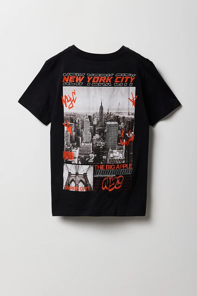 T-shirt à imprimé NYC City Never Sleeps pour garçon