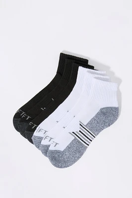 Boys White Athletic Ankle Socks (6 Pack