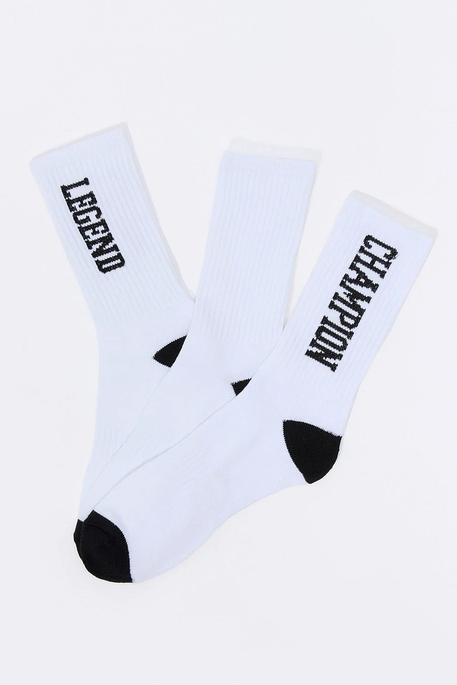 Boys Legend Crew Socks (3 Pack)