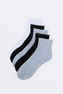 Boys Solid Ankle Socks (5 Pack)