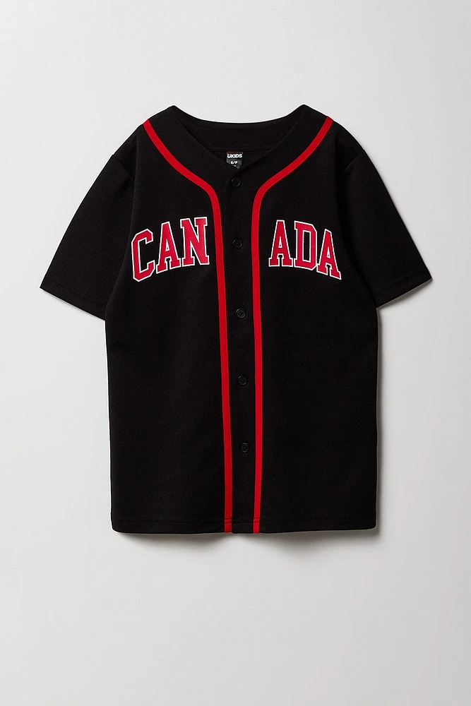 Jersey de baseball en filet à imprimé Canada pour garçon