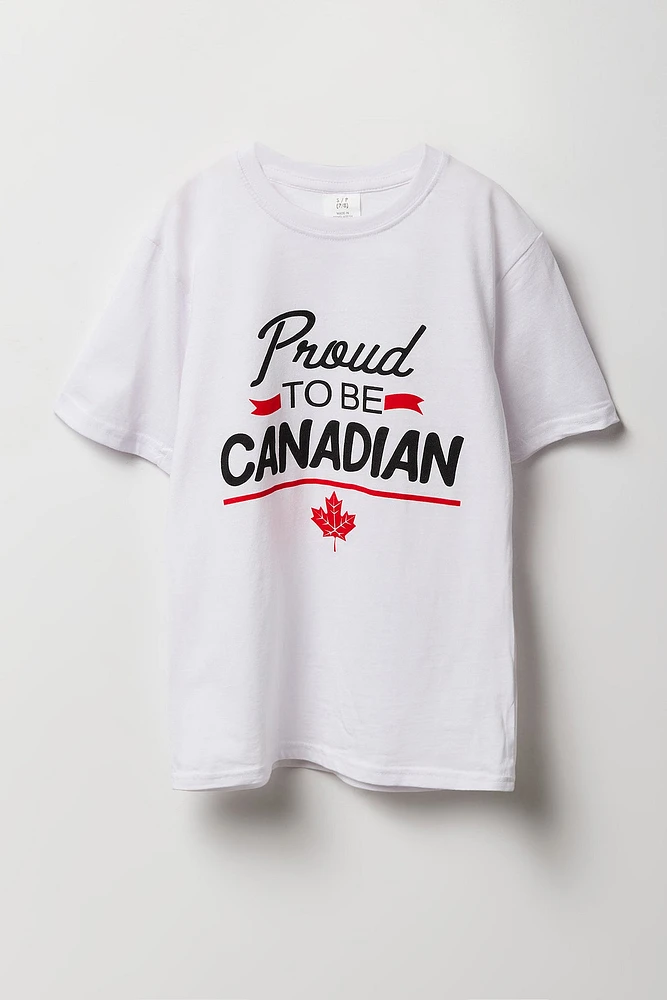 T-shirt à imprimé Proud to be Canadian pour garçon