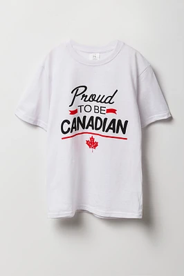 T-shirt à imprimé Proud to be Canadian pour garçon