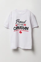 T-shirt à imprimé Proud to be Canadian pour garçon