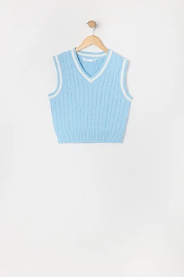 Girls Cable Knit Vest