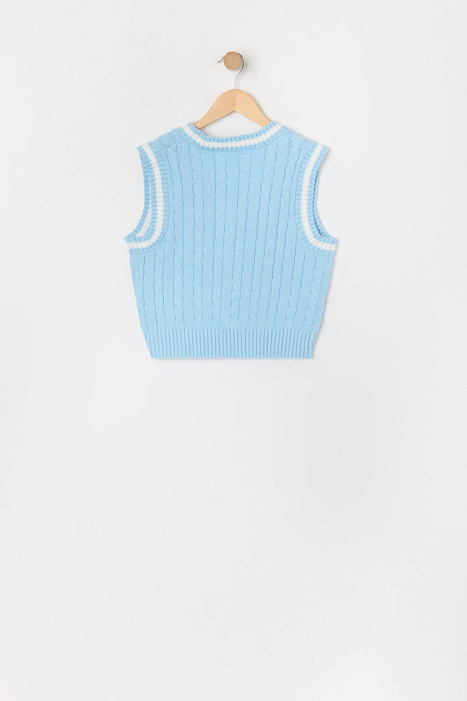 Girls Cable Knit Vest