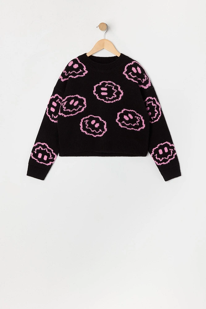 Girls Jacquard Knit Sweater