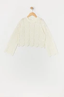 Chandail en tricot de pointelle pour fille