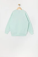 Girls Oversized Destination Chenille Embroidered Fleece Sweatshirt