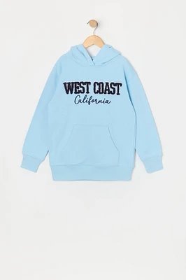 Haut à capuchon en molleton avec motif brodé West Coast chenille pour fille