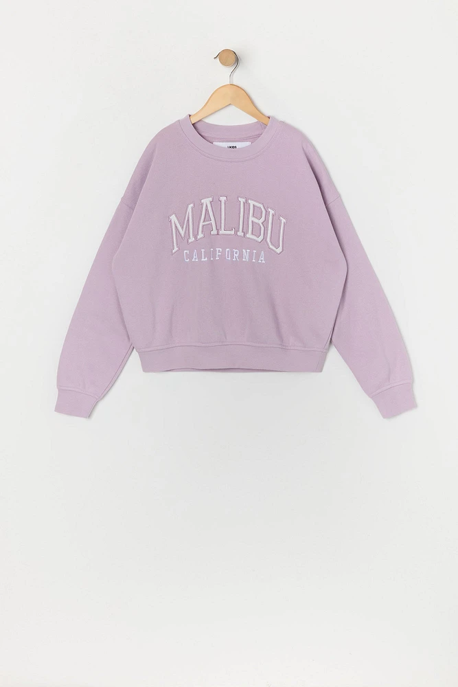 Girls Malibu Embroidered Fleece Sweatshirt