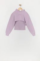 Girls Fearless Embroidered Cropped Hoodie and Tank 2 Piece Set