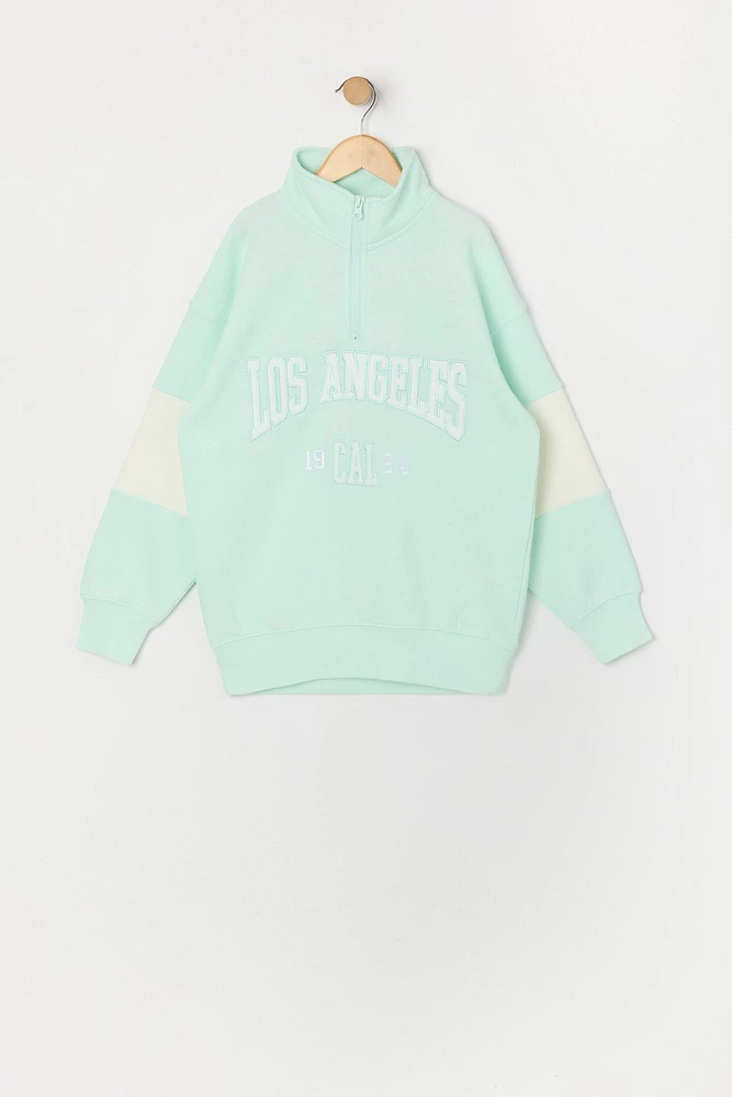 Girls Graphic Fleece Half Zip Sweatshirt