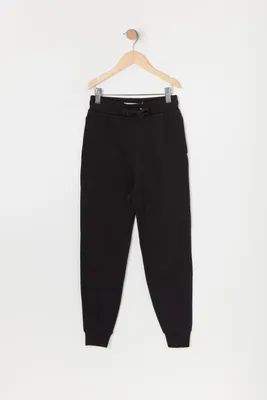 Girls Solid Fleece Jogger