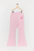 Girls Cherry Embroidered Fleece Flare Pant