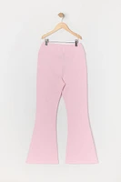 Pantalon à jambe évasée en molleton avec motif brodé Cerise pour fille