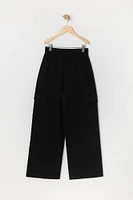 Girls Fleece Wide Leg Cargo Pant