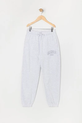 Jogger en molleton avec motif brodé Los Angeles pour fille