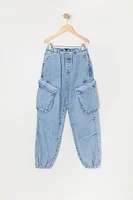 Jogger cargo en denim pour fille