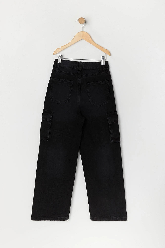 Girls Wide Leg Cargo Jean