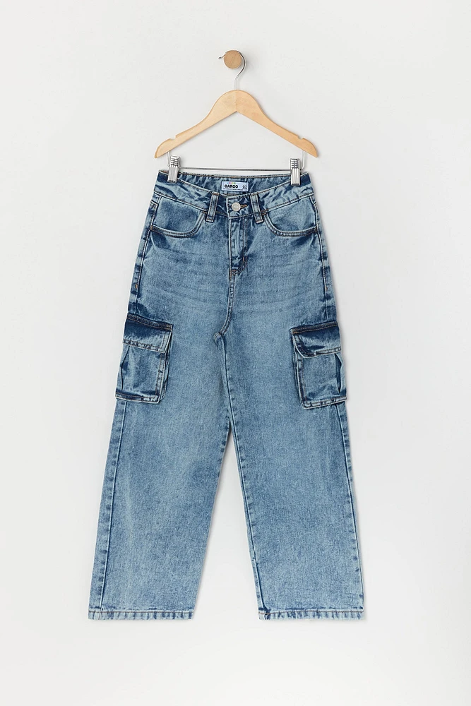 Girls Wide Leg Cargo Jean