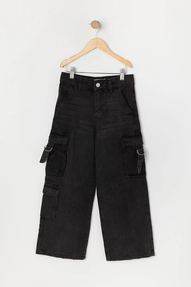 Girls Wide Leg Cargo Jean