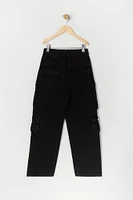 Girls Multi Pocket Wide Leg Cargo Jean