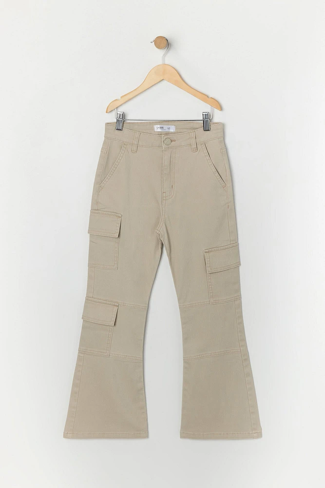 Pantalon cargo à jambe évasée pour fille