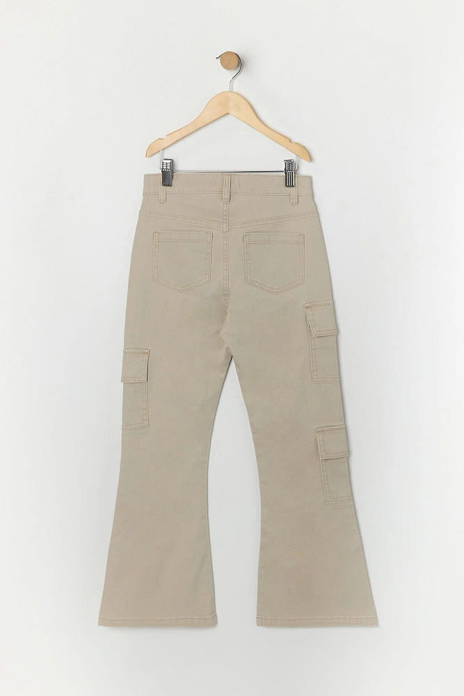 Pantalon cargo à jambe évasée pour fille