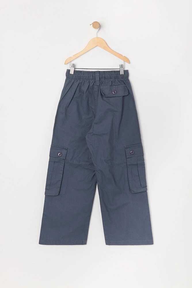 Pantalon cargo Ã  jambe large avec poches multiples pour fille