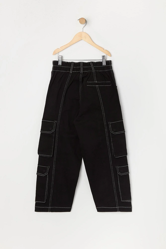 Girls Multi Pocket Wide Leg Cargo Pant