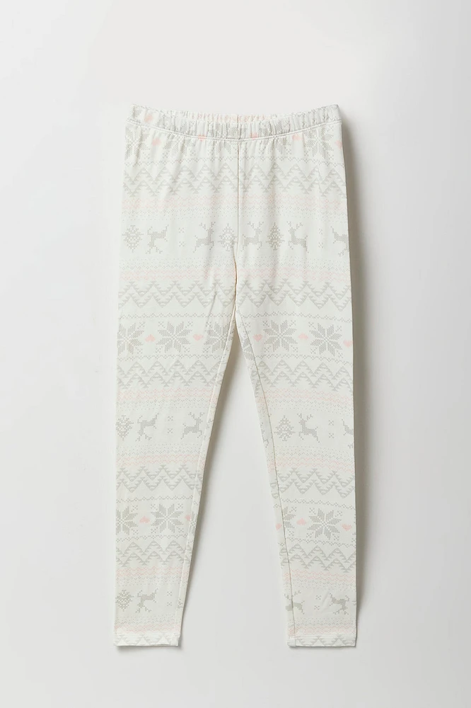 Legging en molleton doux Ã  imprimÃ© de NoÃ«l pour fille