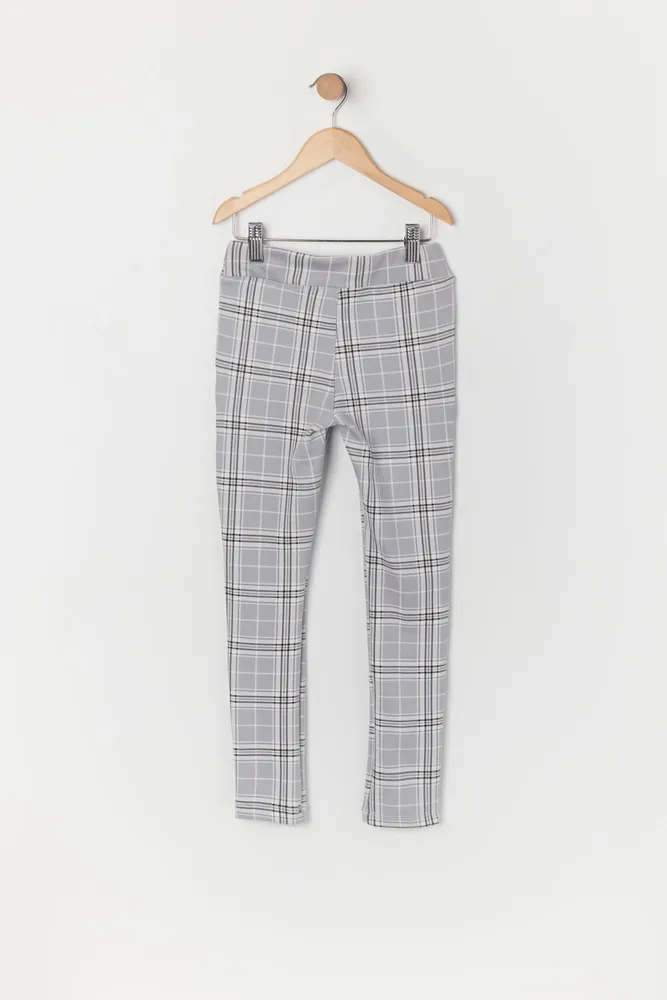 Urban Kids Girls Plaid Zip Pocket Legging