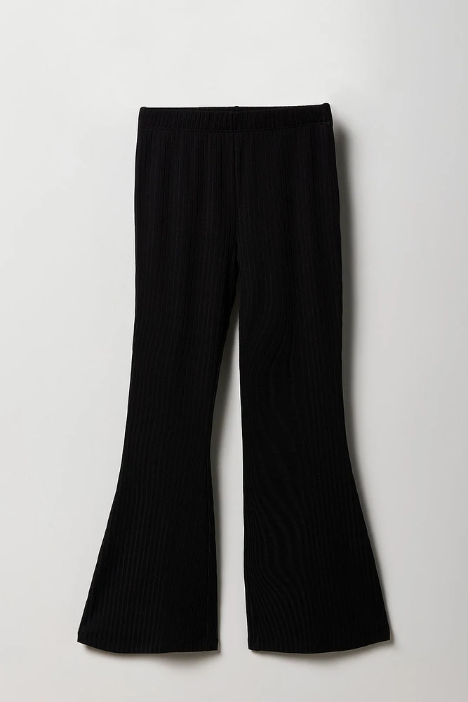 Girls Ribbed Flare Legging