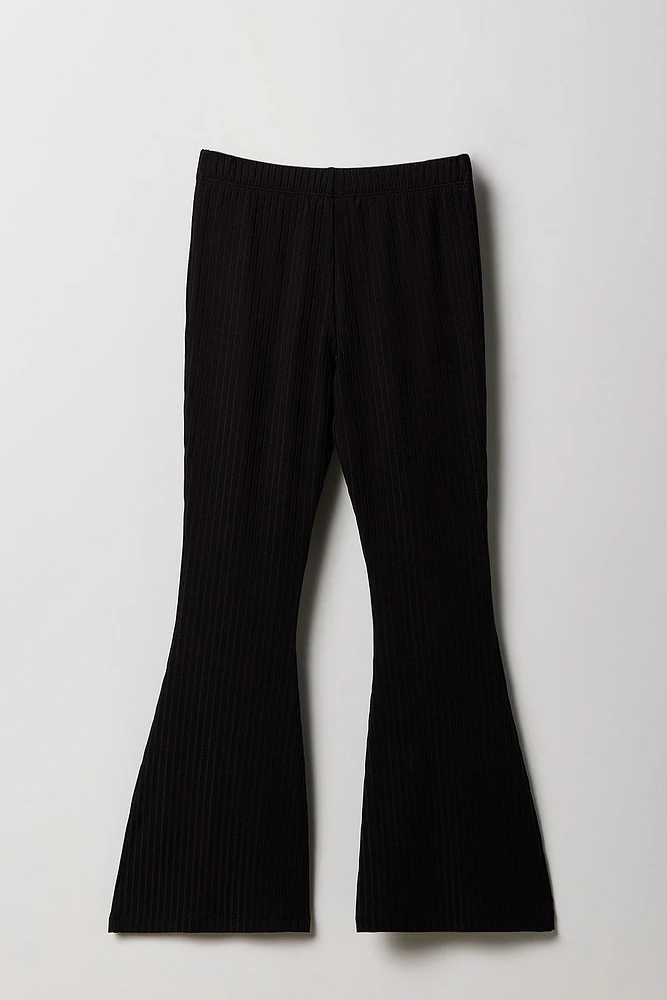 Girls Ribbed Flare Legging
