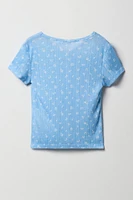 Ensemble pyjama avec t-shirt et pantalon en pointelle pour fille