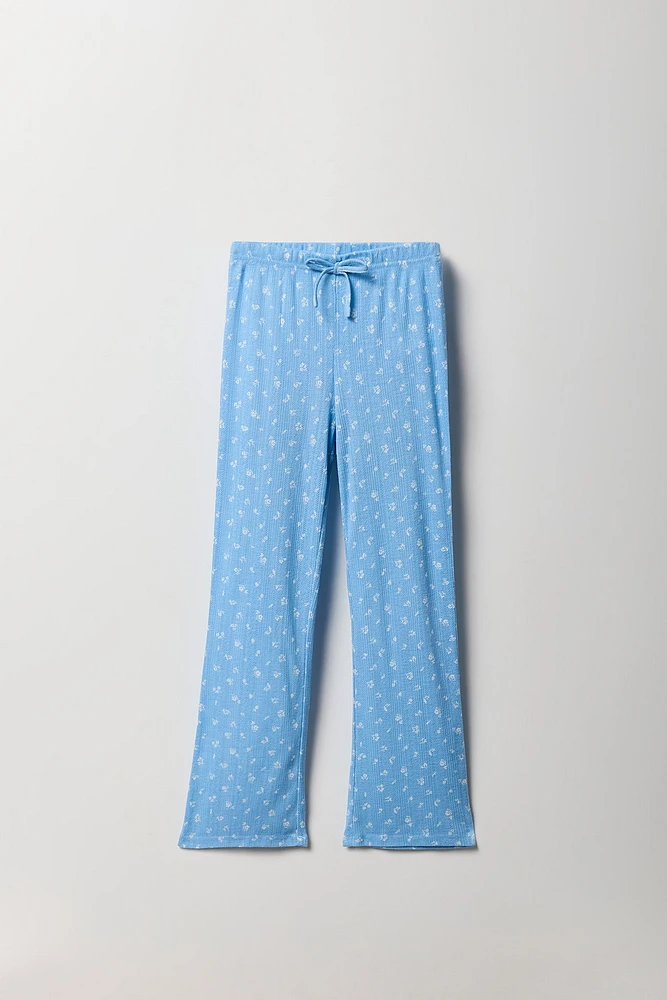 Ensemble pyjama avec t-shirt et pantalon en pointelle pour fille