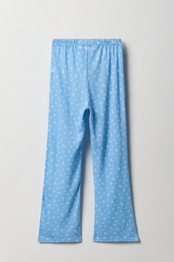 Ensemble pyjama avec t-shirt et pantalon en pointelle pour fille