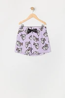 Girls Koala Graphic T-Shirt and Plush Short 2 Piece Pajama Set