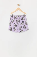 Girls Koala Graphic T-Shirt and Plush Short 2 Piece Pajama Set