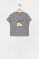 Ensemble pyjama avec t-shirt et short en peluche à imprimé Corgi pour fille