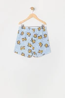 Ensemble pyjama avec t-shirt et short en peluche à imprimé Corgi pour fille