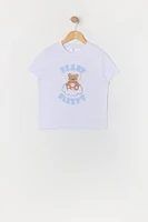 Girls Beary Sleepy Graphic T-Shirt and Short 2 Piece Pajama Set