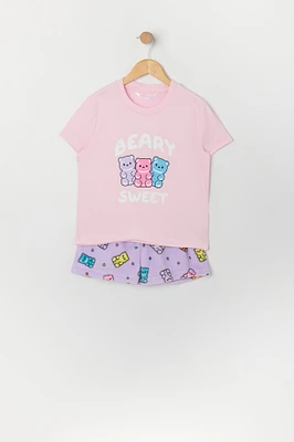 Ensemble pyjama avec t-shirt et short à imprimé Beary Sweet pour fille