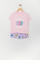 Ensemble pyjama avec t-shirt et short à imprimé Beary Sweet pour fille